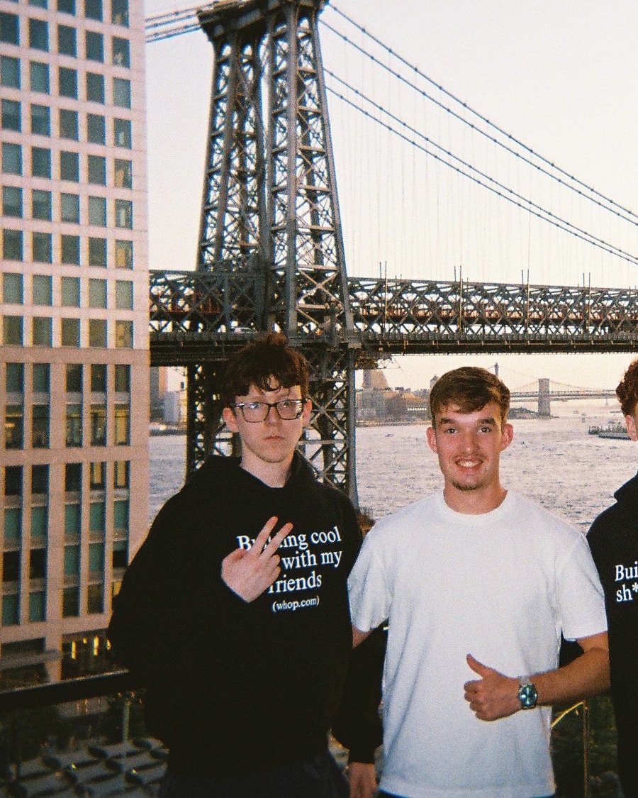 Owen in front of the Williamsburg Bridge